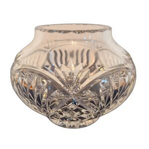 Rovelli Heavy Lead Cut Crystal Rose Potpourri Candy Bowl Vase Vintage Poland